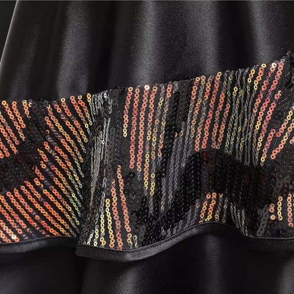 Luxury Sparkly Little black Dress formal birthday dress 5010 - Picture 6 of 7